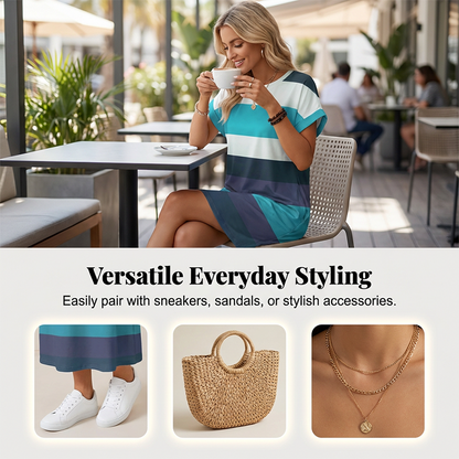👗 LIMITED-TIME 50% OFF! ✨ Striped Midi Dress 🍀– Pockets, Loose Fit, Vacation, Casual ✨