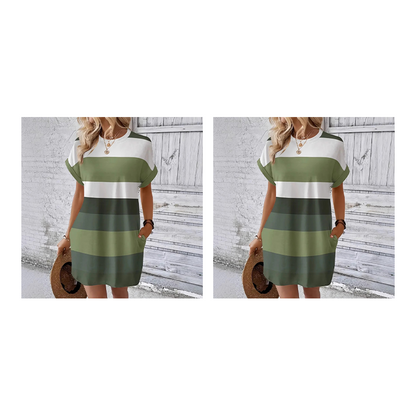 👗 LIMITED-TIME 50% OFF! ✨ Striped Midi Dress 🍀– Pockets, Loose Fit, Vacation, Casual ✨