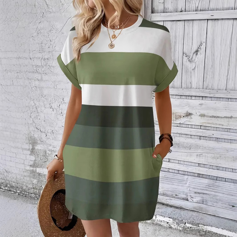 👗 LIMITED-TIME 50% OFF! ✨ Striped Midi Dress 🍀– Pockets, Loose Fit, Vacation, Casual ✨