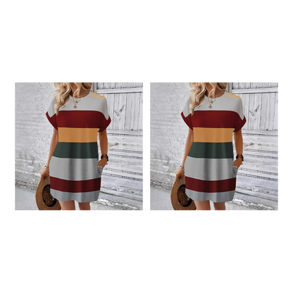 👗 LIMITED-TIME 50% OFF! ✨ Striped Midi Dress 🍀– Pockets, Loose Fit, Vacation, Casual ✨