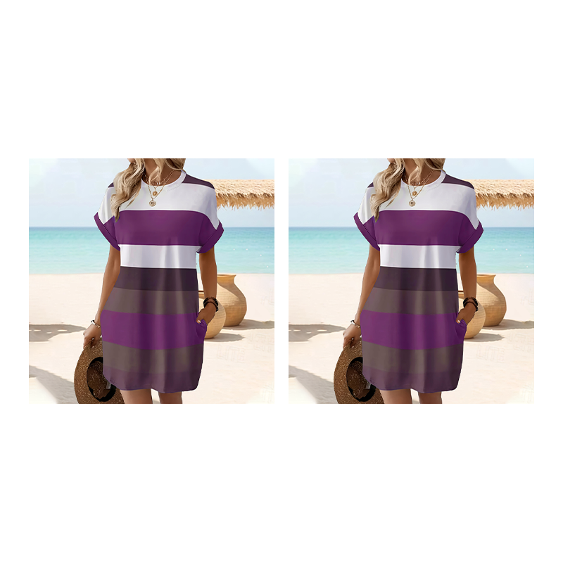 👗 LIMITED-TIME 50% OFF! ✨ Striped Midi Dress 🍀– Pockets, Loose Fit, Vacation, Casual ✨