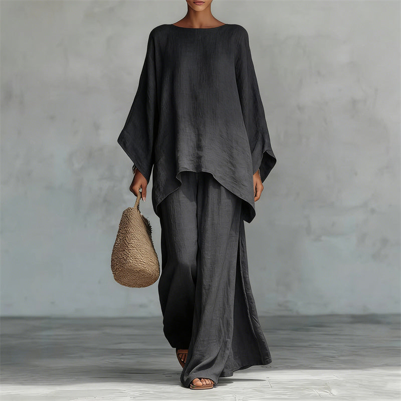 👚 50% OFF NOW! ⏳ Women's Loose Fit Long Sleeve Top & Wide Leg Pants Set – Breathable, flowy & perfect for lounging, travel or casual elegance 🧘‍♀️