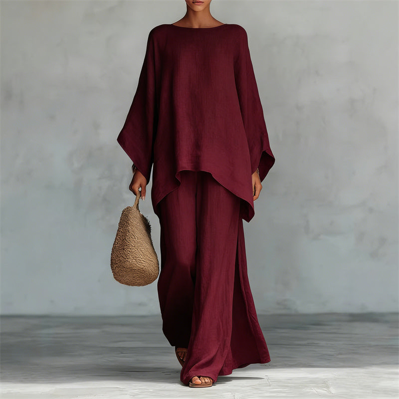 👚 50% OFF NOW! ⏳ Women's Loose Fit Long Sleeve Top & Wide Leg Pants Set – Breathable, flowy & perfect for lounging, travel or casual elegance 🧘‍♀️