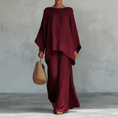 👚 50% OFF NOW! ⏳ Women's Loose Fit Long Sleeve Top & Wide Leg Pants Set – Breathable, flowy & perfect for lounging, travel or casual elegance 🧘‍♀️