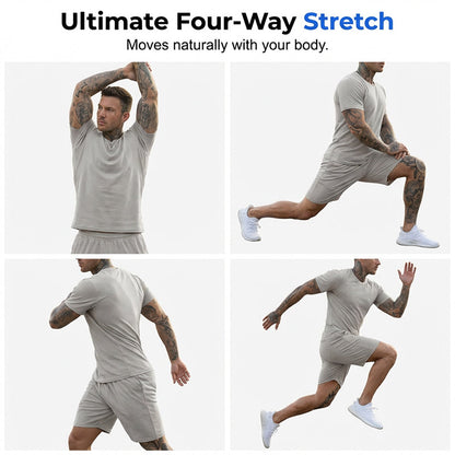 🔥LIMITED TIME 50% OFF!🔥 Men's Athletic T-Shirt & Shorts 2-Piece Set 💪 The Ultimate Men's Fitness Set🏋️‍♂️