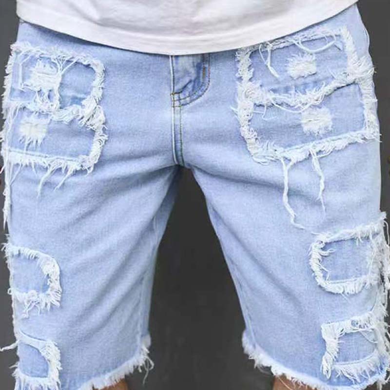 🎁New Arrival 48% OFF💥 Men's Ripped Denim Shorts with Frayed Details