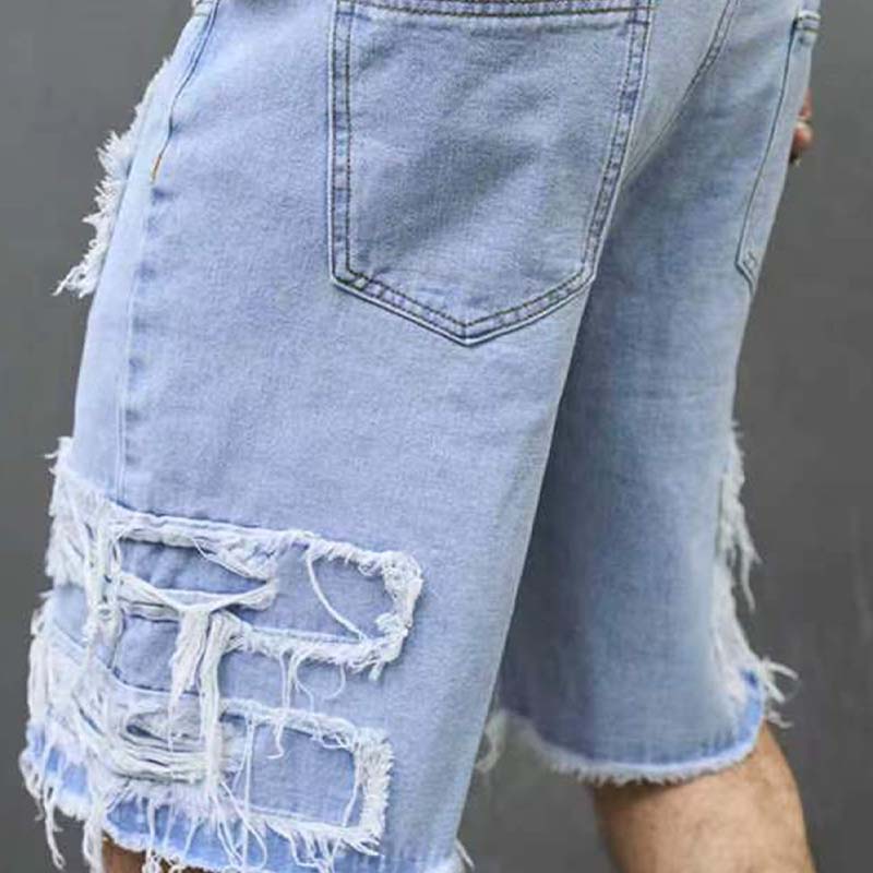 🎁New Arrival 48% OFF💥 Men's Ripped Denim Shorts with Frayed Details