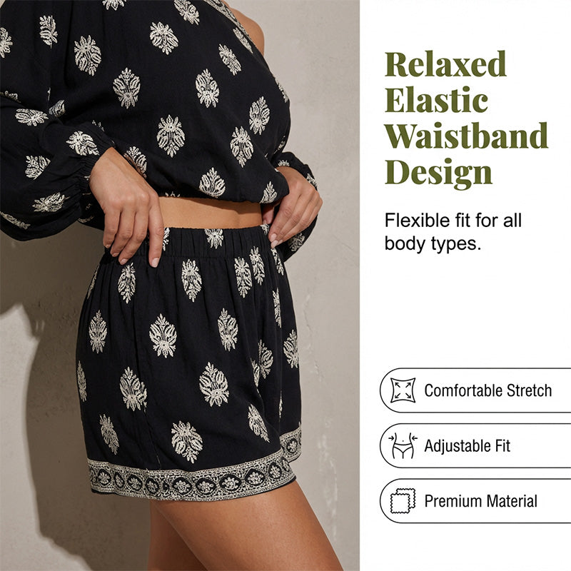 🌴58% OFF NOW!👙 Bohemian Off-Shoulder Jumpsuit Set – Vintage Print & Pockets – Relaxed Vacation Romper 📸