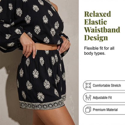🌴58% OFF NOW!👙 Bohemian Off-Shoulder Jumpsuit Set – Vintage Print & Pockets – Relaxed Vacation Romper 📸
