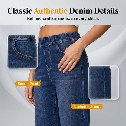 🥳SUMMER HOT SALE🥳💞50K+ SOLD!💥50% OFF! 🔥Women's Pull-On Wide-Leg Cropped Denim Jeans