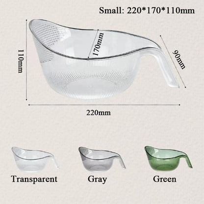 🍚 50% OFF! 🥣 Multipurpose Rice Washing Bowl Strainer with Handle