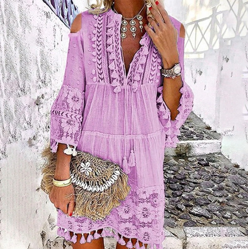 🥳SUMMER HOT SALE🥳💥50% OFF! 🔥Women's Loose Cotton Linen Embroidered Dress🌸👗