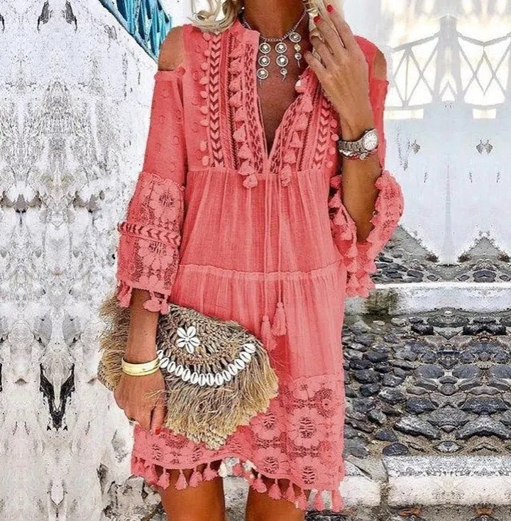 🥳SUMMER HOT SALE🥳💥50% OFF! 🔥Women's Loose Cotton Linen Embroidered Dress🌸👗