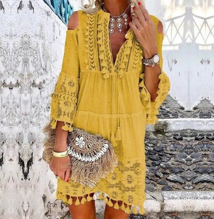 🥳SUMMER HOT SALE🥳💥50% OFF! 🔥Women's Loose Cotton Linen Embroidered Dress🌸👗