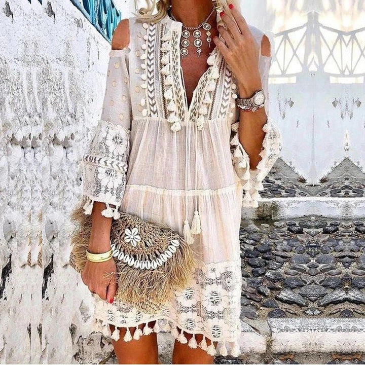 🥳SUMMER HOT SALE🥳💥50% OFF! 🔥Women's Loose Cotton Linen Embroidered Dress🌸👗