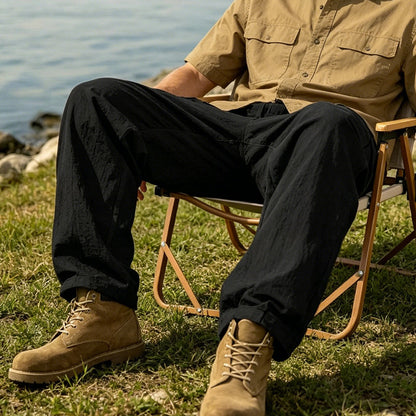 👖 50% OFF NOW! 🌿 Men's Cotton Linen Cargo Pants – Breathable, Relaxed Wide-Leg & Multi-Pocket – Drawstring Waist for Easy Fit ☀️