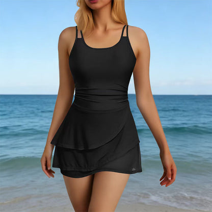 ⏰🔥40% OFF! 👙 Double Strap Ruched Skirted Swimsuit – Flattering, Comfortable & Perfect for Summer Vacations 🌊✨