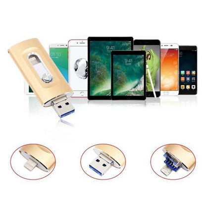 🌞Fris De Lente In Met 50% Korting!📱3-in-1 Universele USB-stick - Voor iPhone, Android & PC - USB 3.0 Supersnel