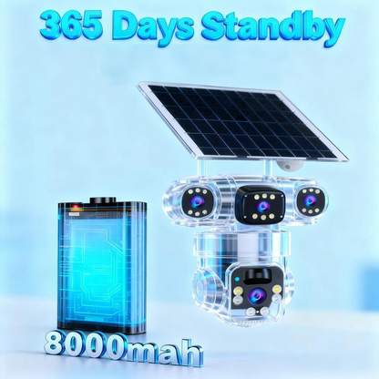📢📢50% KORTING⏰6K 9MP wifi-beveiligingscamera voor buiten | 10x zoom, 3 lenzen, 360° PTZ | IP66 waterdicht, kleurennachtzicht, tweeweg audio, bewegingsdetectie