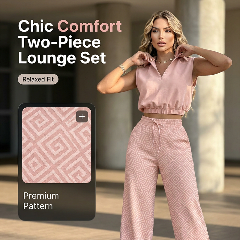 🎁2026 New Arrivals 48% OFF💥 👚 1 Top + 👖 1 Pants 💷 Just £15.50 each  🌸Women's Two-Piece Lounge Set with Drawstring Pants