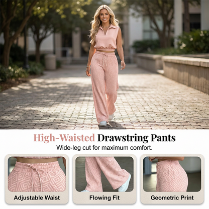 🎁2026 New Arrivals 48% OFF💥 👚 1 Top + 👖 1 Pants 💷 Just £15.50 each  🌸Women's Two-Piece Lounge Set with Drawstring Pants