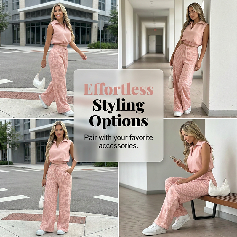 🎁2026 New Arrivals 48% OFF💥 👚 1 Top + 👖 1 Pants 💷 Just £15.50 each  🌸Women's Two-Piece Lounge Set with Drawstring Pants
