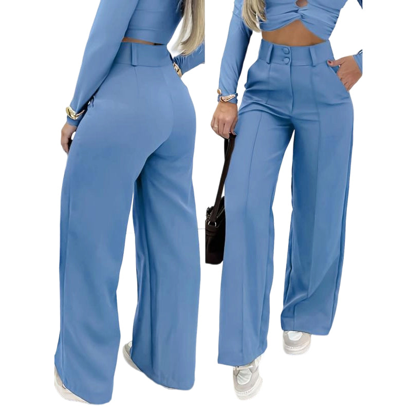 ✨ 50% OFF High-Waist Wide-Leg Trousers – Slimming Waistline, Flowing Silhouette & Office-to-Evening Comfort