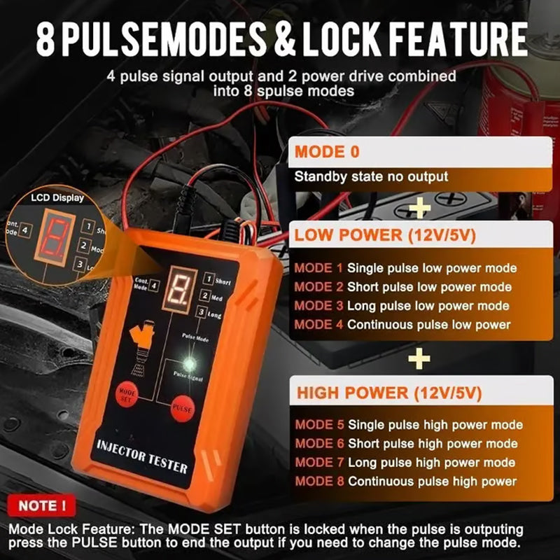 🎁2026 New Arrivals 50% OFF💥Professional 4-Mode Fuel Injector Tester & Cleaner – Pulse Modes, 12V Power, LED Display ✨