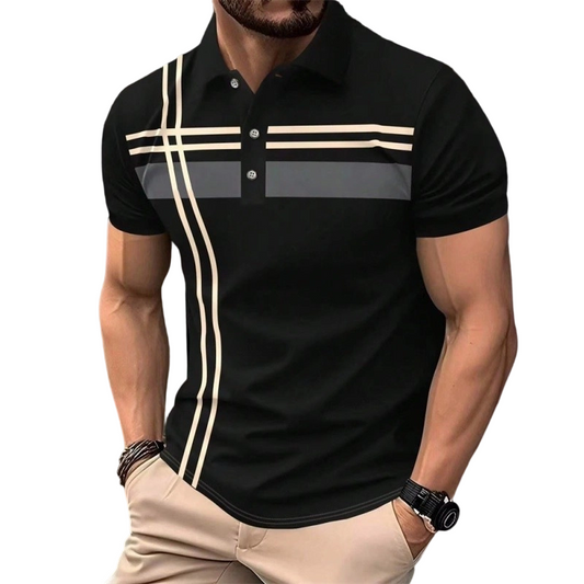 💐50% OFF! Men’s Collared Striped Top – Stylish for Office or Vacation 🏖️💼【Limited Stock】
