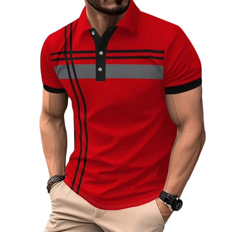 💐50% OFF! Men’s Collared Striped Top – Stylish for Office or Vacation 🏖️💼【Limited Stock】