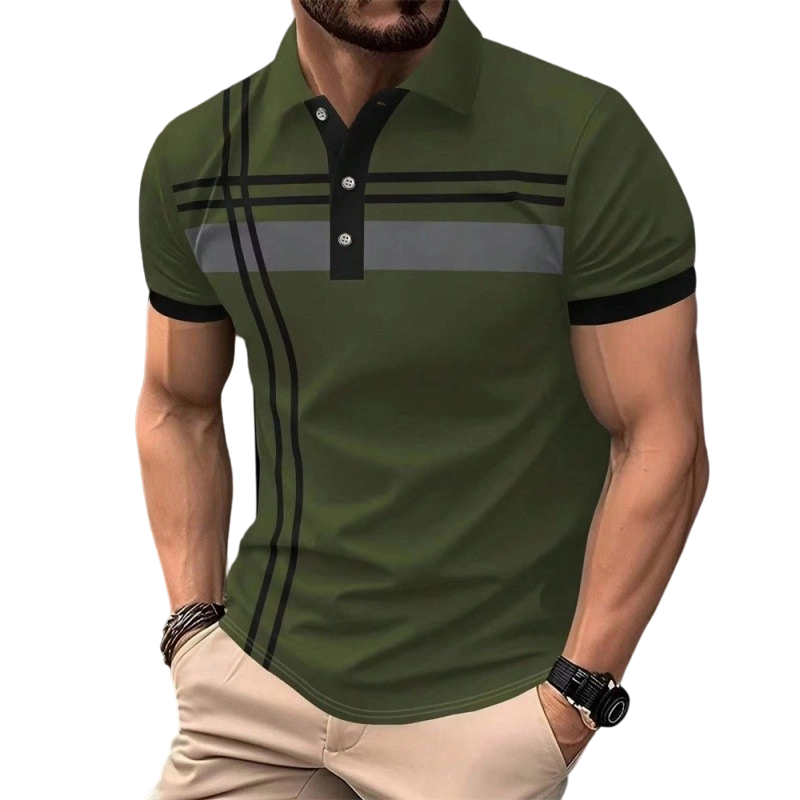 💐50% OFF! Men’s Collared Striped Top – Stylish for Office or Vacation 🏖️💼【Limited Stock】