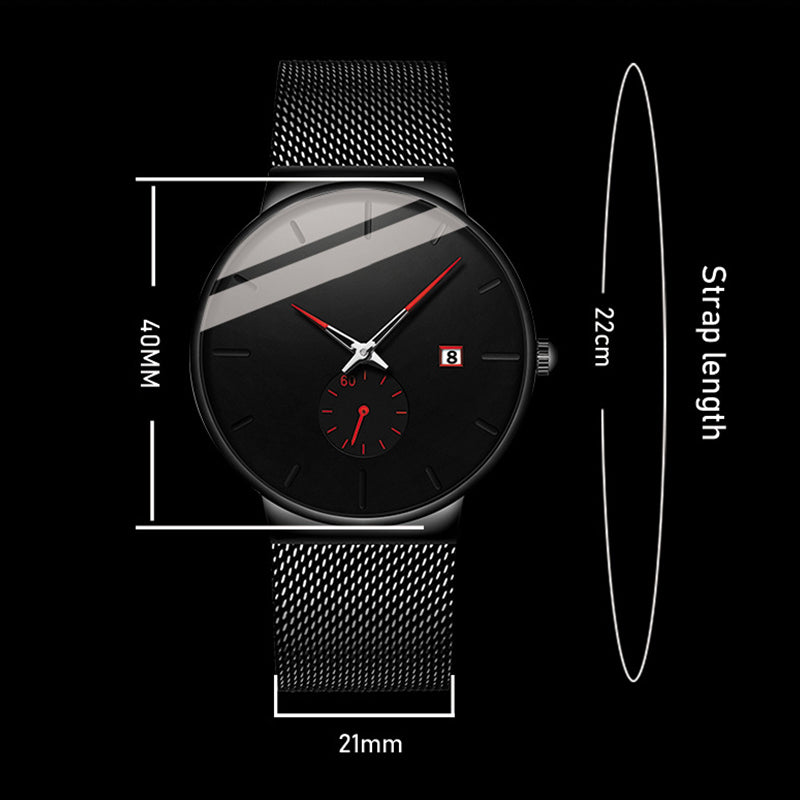 🔥2026 New Upgrade ＆ Hot Sale🔥50% Off ✨ Men's Minimalist Quartz Watch – Waterproof, Stainless Steel Mesh ✨