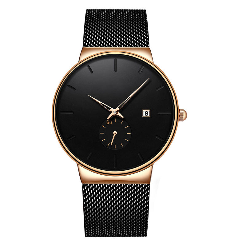 🔥2026 New Upgrade ＆ Hot Sale🔥50% Off ✨ Men's Minimalist Quartz Watch – Waterproof, Stainless Steel Mesh ✨