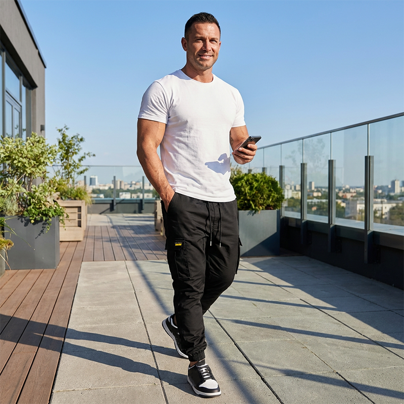 👖50% KORTING🏃 Werkkleding-joggingbroek | Trekkoord in de taille · Duurzaam polyester · Taps toelopende pijpen · Meerdere zakken
