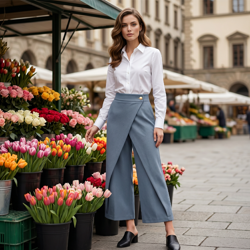 ⏳Time-Limited Special⏰Women's Patchwork Cropped Casual Trousers👖
