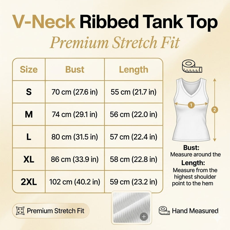 ⏰🎁Dames tanktop met V-hals en ribbels