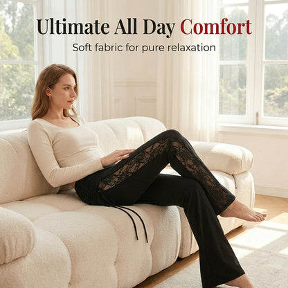 💕LIMITED TIME 50% OFF!🔥🌹👖 Women's Ruched Lace Panel Flare Pantss✨