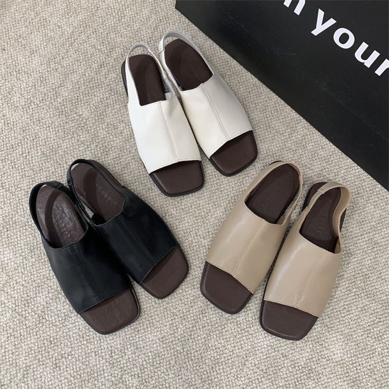 🍁🔥LIMITED TIME 50% OFF!🔥You Deserve a Deal 💕👠 Women's Retro Square Toe Slingback Sandals
