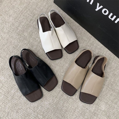 🍁🔥LIMITED TIME 50% OFF!🔥You Deserve a Deal 💕👠 Women's Retro Square Toe Slingback Sandals