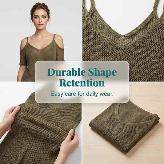 π LIMITED-TIME 50% OFF! β¨ Women's Cold-Shoulder Knit Top β Open-Knit, Bohemian, Summer β¨