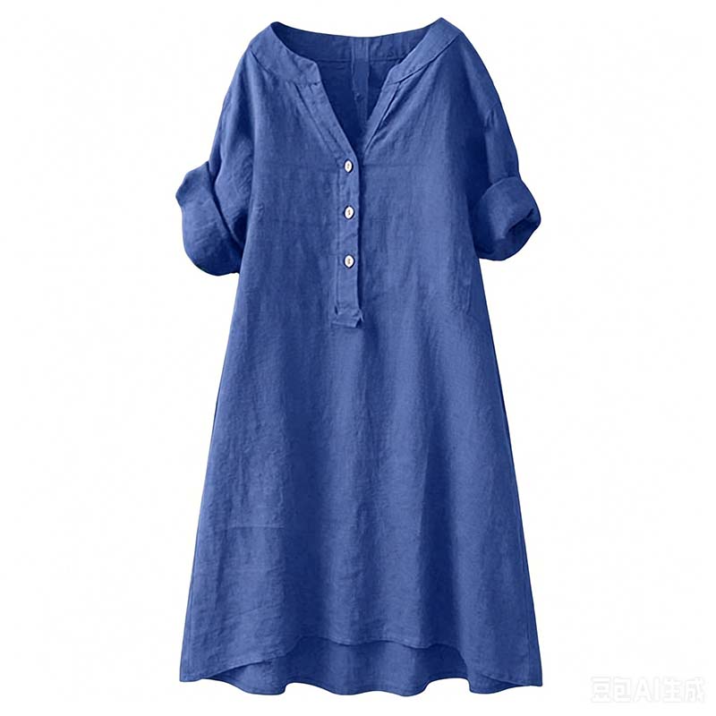 💕Buy Extra, Gift Better 💕	  👗🔥LIMITED TIME 50% OFF!🔥  👗 Women’s Casual V-Neck Button Down Tunic Dress✨