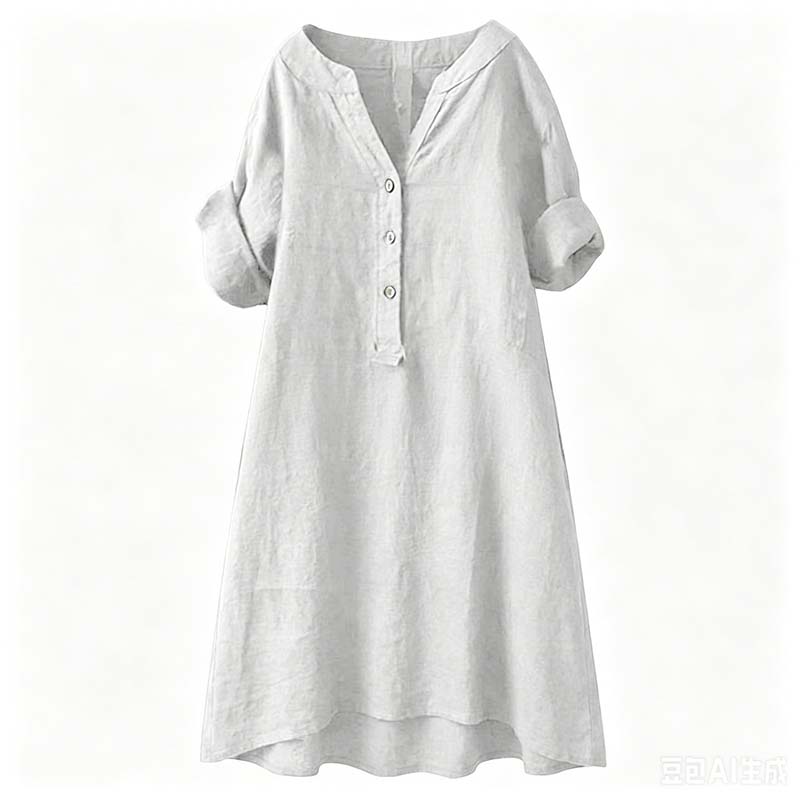 💕Buy Extra, Gift Better 💕	  👗🔥LIMITED TIME 50% OFF!🔥  👗 Women’s Casual V-Neck Button Down Tunic Dress✨