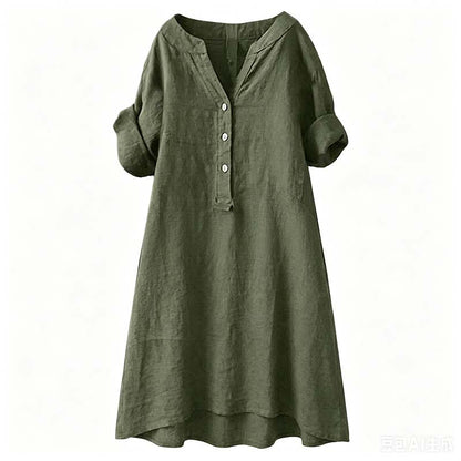 💕Buy Extra, Gift Better 💕	  👗🔥LIMITED TIME 50% OFF!🔥  👗 Women’s Casual V-Neck Button Down Tunic Dress✨