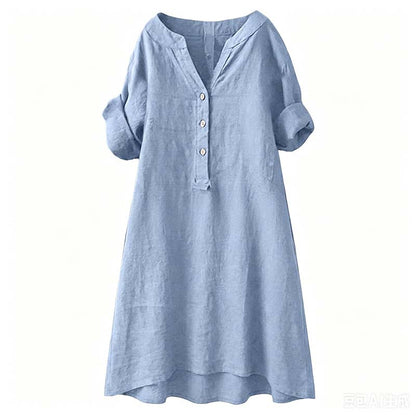 💕Buy Extra, Gift Better 💕	  👗🔥LIMITED TIME 50% OFF!🔥  👗 Women’s Casual V-Neck Button Down Tunic Dress✨