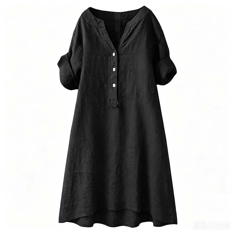 💕Buy Extra, Gift Better 💕	  👗🔥LIMITED TIME 50% OFF!🔥  👗 Women’s Casual V-Neck Button Down Tunic Dress✨