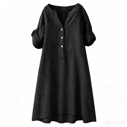 💕Buy Extra, Gift Better 💕	  👗🔥LIMITED TIME 50% OFF!🔥  👗 Women’s Casual V-Neck Button Down Tunic Dress✨