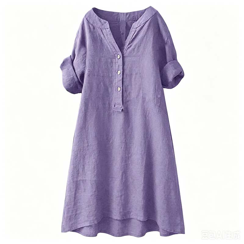 💕Buy Extra, Gift Better 💕	  👗🔥LIMITED TIME 50% OFF!🔥  👗 Women’s Casual V-Neck Button Down Tunic Dress✨