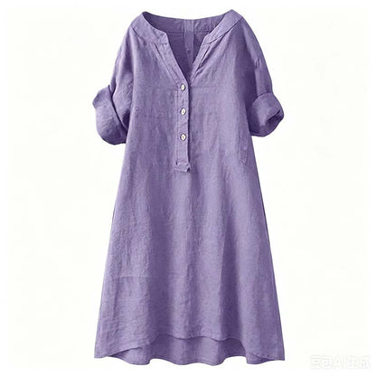 💕Buy Extra, Gift Better 💕	  👗🔥LIMITED TIME 50% OFF!🔥  👗 Women’s Casual V-Neck Button Down Tunic Dress✨
