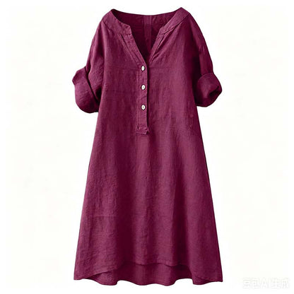 💕Buy Extra, Gift Better 💕	  👗🔥LIMITED TIME 50% OFF!🔥  👗 Women’s Casual V-Neck Button Down Tunic Dress✨