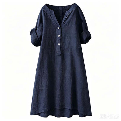 💕Buy Extra, Gift Better 💕	  👗🔥LIMITED TIME 50% OFF!🔥  👗 Women’s Casual V-Neck Button Down Tunic Dress✨